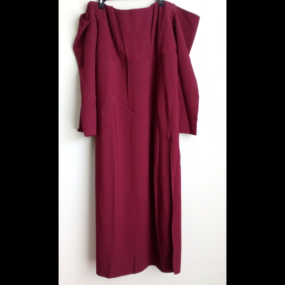 BNWT ASOS DESIGN CURVE EXCLUSIVE BARDOT CORSET DETAIL MIDI DRESS IN WINE - Picture 6 of 15